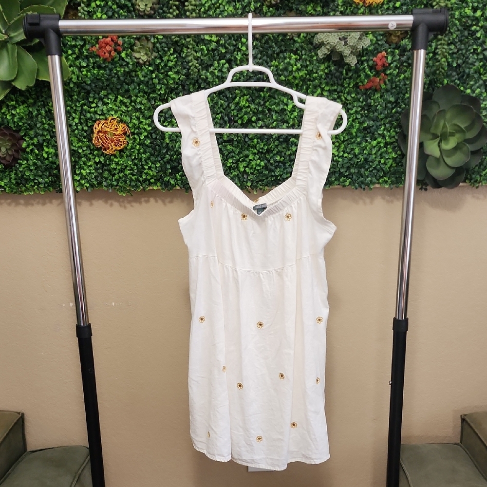 Wild Fable Ivory Dress with Gold Floral Details